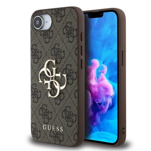 Apple iPhone 16e tok, Guess Big Metal Logo 4G - barna