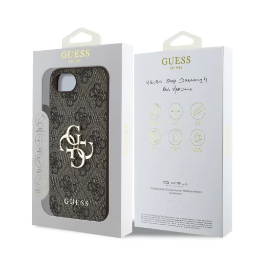 Apple iPhone 16e tok, Guess Big Metal Logo 4G - barna