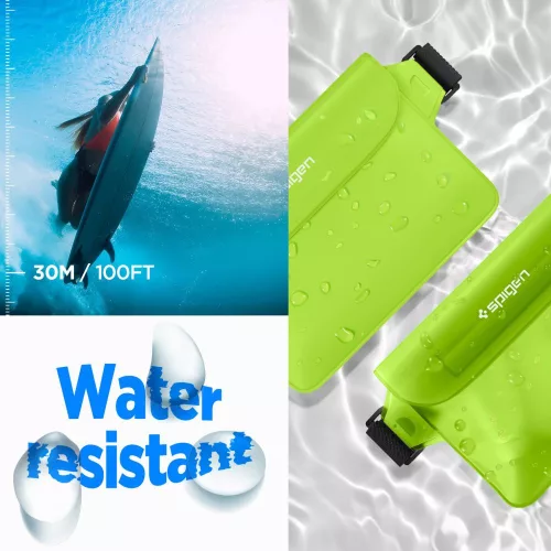 Spigen Aqua Shield A620 univerzális vízálló övtáska (2db) - zöld