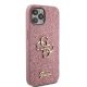 Guess PU Fixed Glitter 4G Metal Logo tok iPhone 16 Pro Max  - Pink