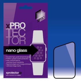 XPRO Nano Glass kijelzővédő fekete kerettel Apple Watch készülékhez