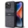 DKNY PU Leather Repeat Pattern Tonal Stripe tok iPhone 14 Pro készülékhez - fekete