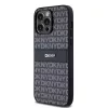 DKNY PU Leather Repeat Pattern Tonal Stripe tok iPhone 14 Pro készülékhez - fekete