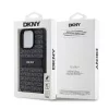 DKNY PU Leather Repeat Pattern Tonal Stripe tok iPhone 14 Pro készülékhez - fekete