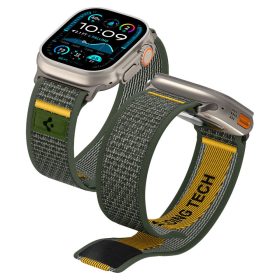 Apple Watch 4/5/6/7/8/SE/Ultra (42/44/45/49mm) Tech-Protect Iconband Line szíj- zöld