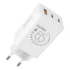 OBAL:ME GaN Fali Töltő USB-A + 2xUSB-C 65W - fehér
