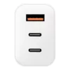 OBAL:ME GaN Fali Töltő USB-A + 2xUSB-C 65W - fehér