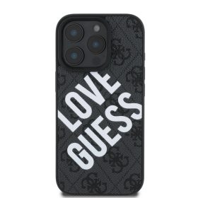   Guess PU Leather 4G Big Love Logo MagSafe tok iPhone 16 Pro - fekete