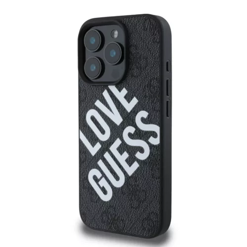 Guess PU Leather 4G Big Love Logo MagSafe tok iPhone 16 Pro - fekete