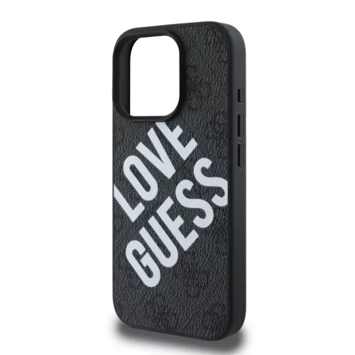 Guess PU Leather 4G Big Love Logo MagSafe tok iPhone 16 Pro - fekete