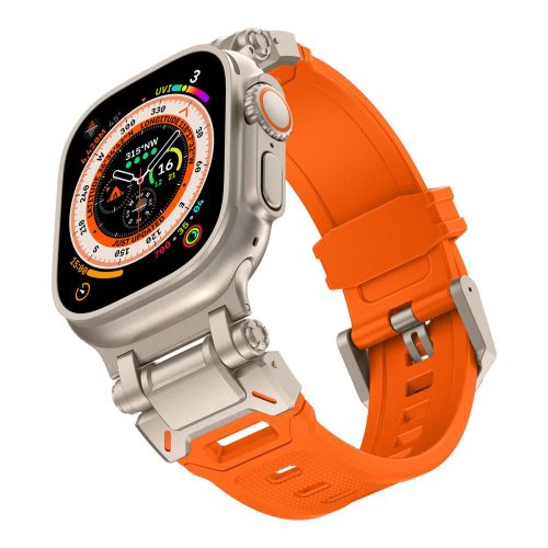 Tech-Protect Delta Pro, Apple Watch óraszíj (42 / 44 / 45 / 49 mm) - narancs - titánium