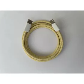 Dreamtech PD fonott kábel sárga USB-C / USB-C 3A 60W 1M