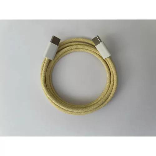 Dreamtech PD fonott kábel sárga USB-C / USB-C 3A 60W 1M