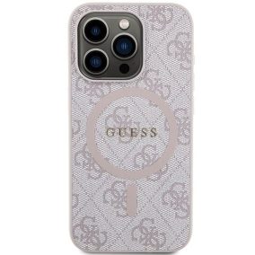   GUESS  iPhone 14 Pro tok, MagSafe GUHMP14LG4GFRP (4G Ring classic logo) - pink