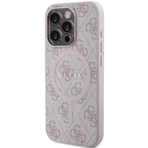 GUESS  iPhone 14 Pro tok, MagSafe GUHMP14LG4GFRP (4G Ring classic logo) - pink