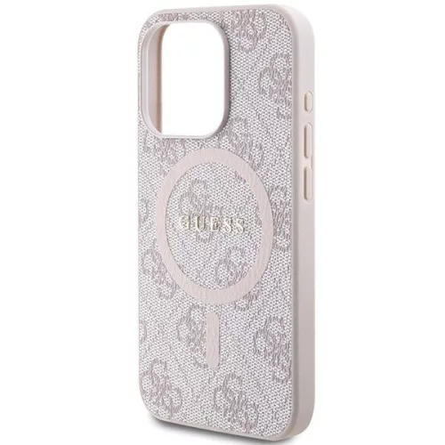 GUESS  iPhone 14 Pro tok, MagSafe GUHMP14LG4GFRP (4G Ring classic logo) - pink