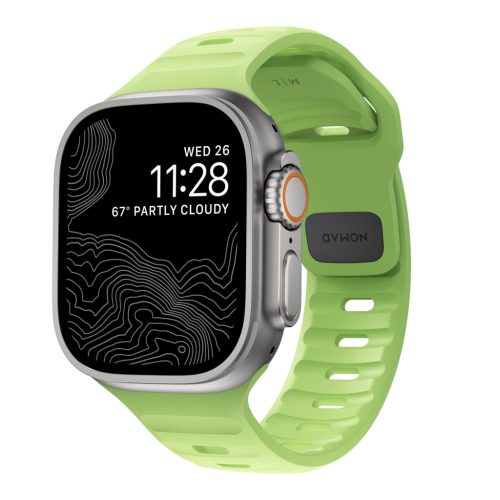 Nomad Sport Szilikon szíj,  M/L, Glow 2.0 -  42/44/45/49mm - fluoreszkáló