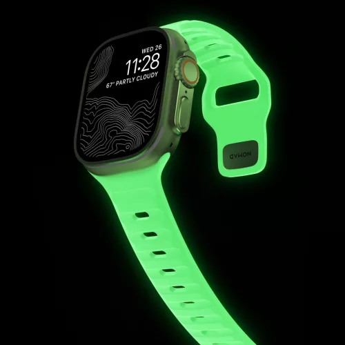 Nomad Sport Szilikon szíj,  M/L, Glow 2.0 -  42/44/45/49mm - fluoreszkáló