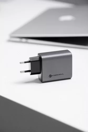 Forcell F-Energy GaN utazási töltő 2x USB C és USB A aljzattal - 4A 65W PD-vel és Quick Charge 4.0