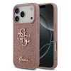 iPhone 17 Pro Max tok, Guess PU Fixed Glitter 4G Metal Logo  - rózsaszín