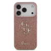 iPhone 17 Pro Max tok, Guess PU Fixed Glitter 4G Metal Logo  - rózsaszín