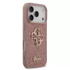 iPhone 17 Pro Max tok, Guess PU Fixed Glitter 4G Metal Logo  - rózsaszín