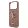 iPhone 17 Pro Max tok, Guess PU Fixed Glitter 4G Metal Logo  - rózsaszín
