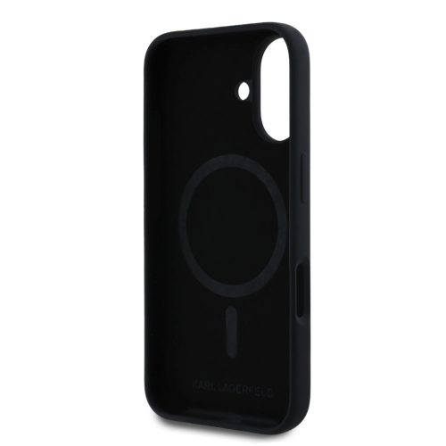 Karl Lagerfeld Liquid Silicone Karl and Choupette MagSafe tok iPhone 16 Pro - fekete