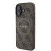 Guess PU Bőr 4G Színes Gyűrű MagSafe tok iPhone 16 Pro Max - barna