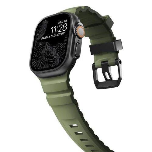 Nomad Rocky Point Apple Watch  49/45/44/42mm szilikon szíj - zöld