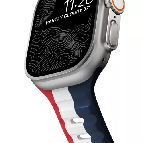 Nomad Sport Szilikon szíj,  M/L, summer games 2024 -  42/44/45/49mm - piros/fehér/kék