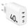 Tactical Base Plug Dual gyorstöltő adapter 2xUSB-C, 40W - fehér