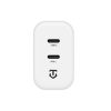 Tactical Base Plug Dual gyorstöltő adapter 2xUSB-C, 40W - fehér