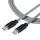 Tactical Fast Rope Kevlar kábel USB Type-C - USB Type-C 100W 20V/5A 1m szürke - 