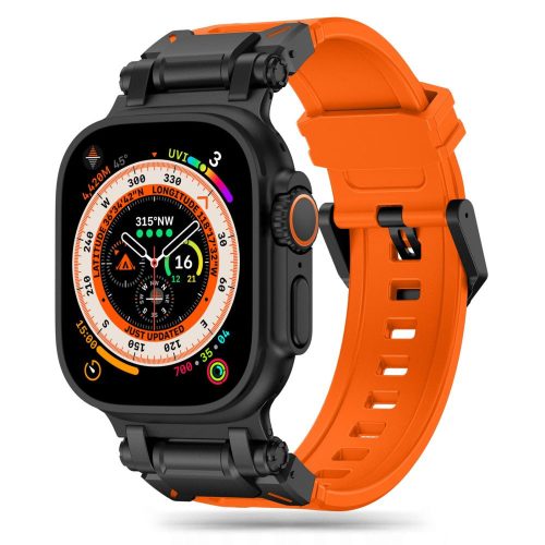 Tech-Protect Delta Pro, Apple Watch óraszíj (42 / 44 / 45 / 49 mm) narancssárga - fekete