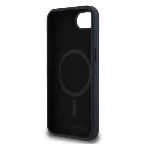 Apple iPhone 16e Karl Lagerfeld Liquid Silicone K&CH Heads MagSafe tok - fekete