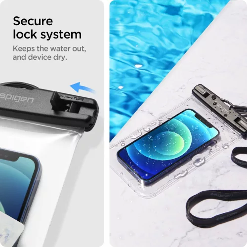 Spigen Aqua Shield A601 univerzális vízálló tok (2 db) - átlátszó