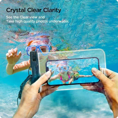 Spigen Aqua Shield A601 univerzális vízálló tok (2 db) - átlátszó