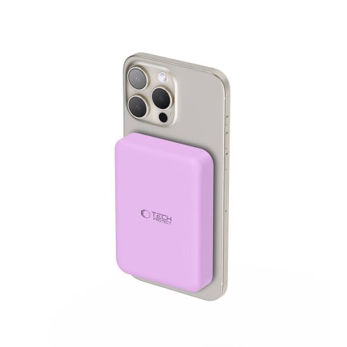 Tech-Protect Lifemag MagSafe PB11 mágneses Power Bank 10.000mAh külső akkumulátor - lila