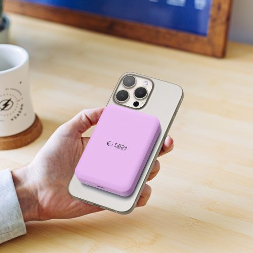 Tech-Protect Lifemag MagSafe PB11 mágneses Power Bank 10.000mAh külső akkumulátor - lila