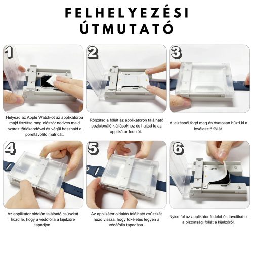 MagicBox 3D NANOFLEX fólia Apple Watch készülékre felhelyező applikátorral (2db fólia / csomag) - 46mm