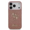 iPhone 17 Pro tok, Guess PU Fixed Glitter 4G Metal Logo  - rózsaszín