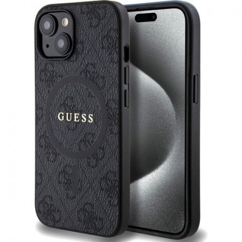 Guess 4G Colored Ring tok MagSafe funkcióval iPhone 15 Pro Max készülékhez - fekete