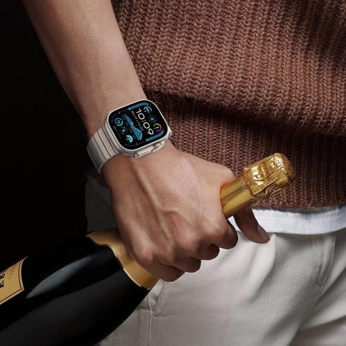 Apple Watch szíj 42/ 44/ 45/ 46 /49 mm Tech-Protect Linkband - Titanium