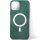 Apple iPhone 12, Szilikon tok, mágnes gyűrűvel, MagSafe töltővel kompatibilis, Wooze Magsafe Case, zöld