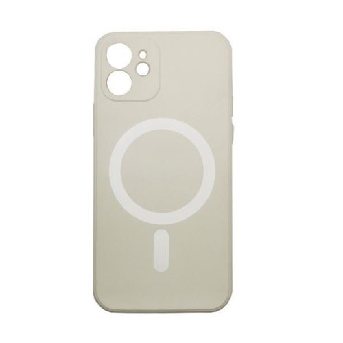 Apple iPhone 12 Pro, Szilikon tok, mágnes gyűrűvel, MagSafe töltővel kompatibilis, Wooze Magsafe Case, fehér