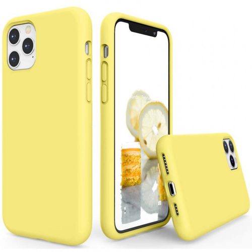 Apple iPhone 12 / 12 Pro, Szilikon tok, Wooze Liquid Silica Gel, sárga