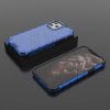 Apple iPhone 13 Pro Max, Műanyag hátlap védőtok, közepesen ütésálló, légpárnás sarok, méhsejt minta, Wooze Honey, kék