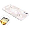 Apple iPhone 12 Pro Max, Szilikon tok, sokszöges márvány minta, Wooze Geometric Marble, színes/fehér