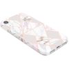 Apple iPhone 13 Pro Max, Szilikon tok, sokszöges márvány minta, Wooze Geometric Marble, színes/fehér